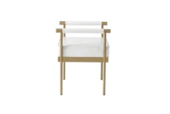 Anita White Faux Leather Gold Bench -Living Room Furniture Shop 276586 white fabric bench side 14