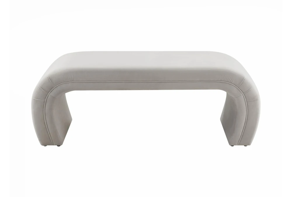 Isla Light Grey Velvet Bench 1 Isla Light Grey Velvet Bench