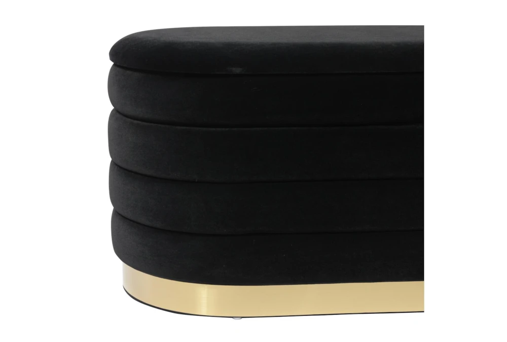 Celeste Black Velvet Storage Bench 6 Celeste Black Velvet Storage Bench - Image 6