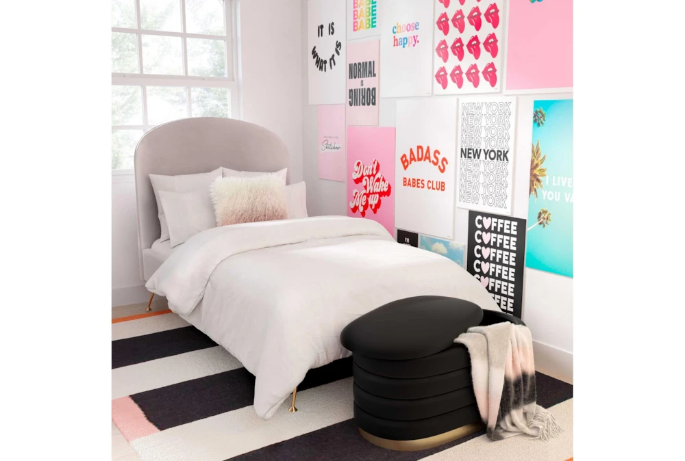 Celeste Black Velvet Storage Bench 8 Celeste Black Velvet Storage Bench - Image 8