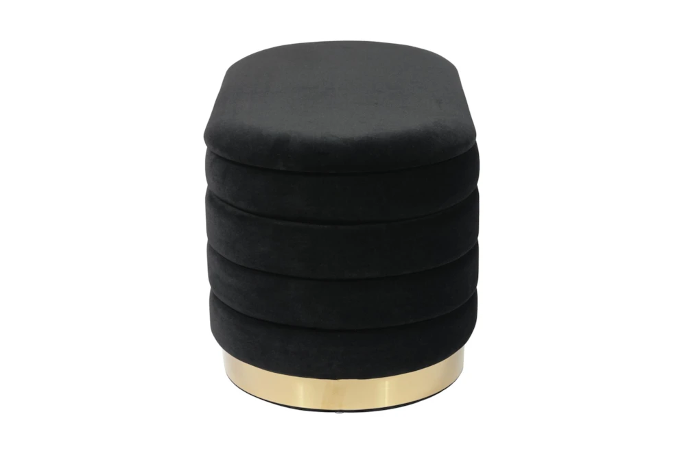 Celeste Black Velvet Storage Bench 4 Celeste Black Velvet Storage Bench - Image 4