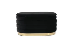 Celeste Black Velvet Storage Bench