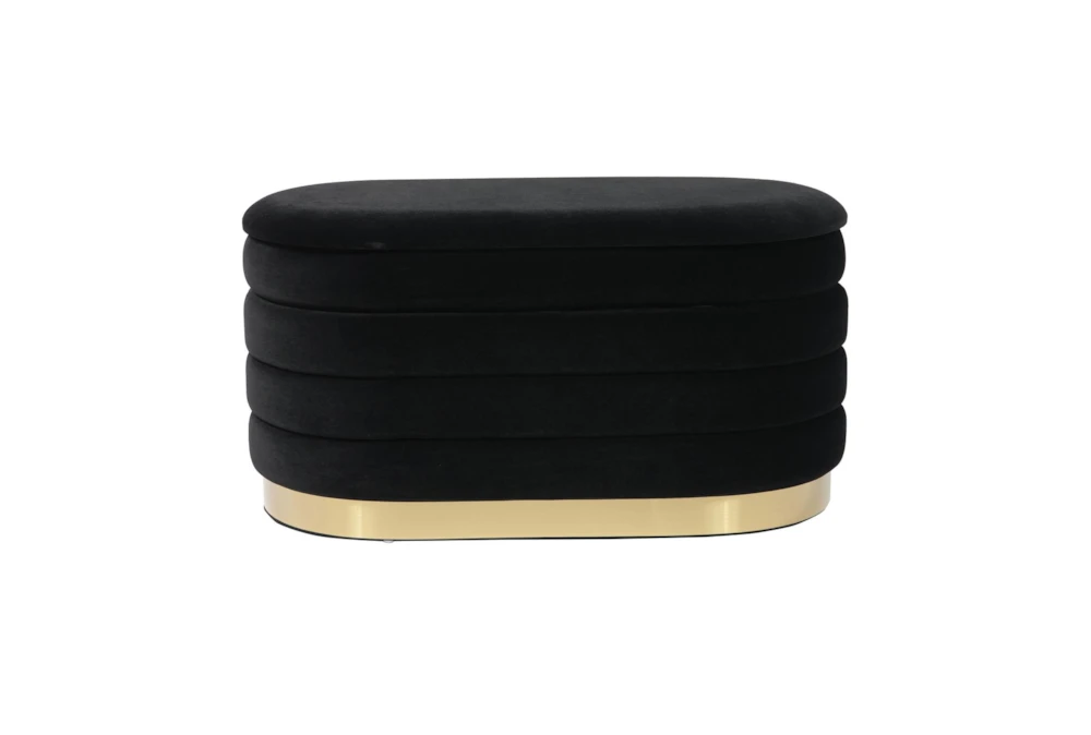 Celeste Black Velvet Storage Bench 1 Celeste Black Velvet Storage Bench