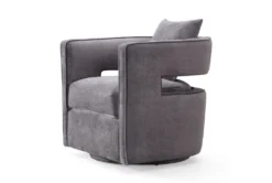 Emma Grey Velvet Swivel Accent Chair -Living Room Furniture Shop 276767 grey fabric accent chair side 15