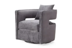Emma Grey Velvet Swivel Accent Chair -Living Room Furniture Shop 276767 grey fabric accent chair side 16
