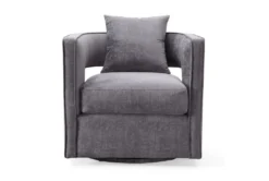 Emma Grey Velvet Swivel Accent Chair