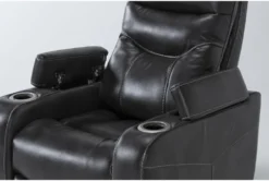Bronson Flint Home Theater Power Wallaway Recliner With Power Headrest & USB -Living Room Furniture Shop 276992 grey polyester recliner detail 46