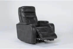 Bronson Flint Home Theater Power Wallaway Recliner With Power Headrest & USB -Living Room Furniture Shop 276992 grey polyester recliner side 19