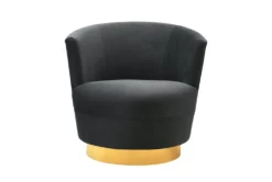 Florence Black Velvet Swivel Accent Chair