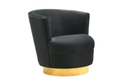 Florence Black Velvet Swivel Accent Chair -Living Room Furniture Shop 277108 black fabric accent chair signature 01