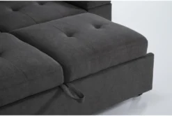 Flinn 103" 2 Piece Convertible Sleeper Sectional With Left Arm Facing Storage Chaise 16 Flinn 103" 2 Piece Convertible Sleeper Sectional With Left Arm Facing Storage Chaise -Living Room Furniture Shop 277165 grey fabric sectional detail 44