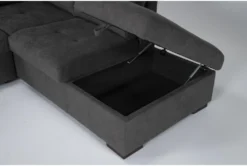 Flinn 103" 2 Piece Convertible Sleeper Sectional With Right Arm Facing Storage Chaise 17 Flinn 103" 2 Piece Convertible Sleeper Sectional With Right Arm Facing Storage Chaise -Living Room Furniture Shop 277166 grey fabric sectional detail 45