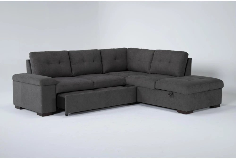 Flinn 103" 2 Piece Convertible Sleeper Sectional With Right Arm Facing Storage Chaise 3 Flinn 103" 2 Piece Convertible Sleeper Sectional With Right Arm Facing Storage Chaise - Image 3