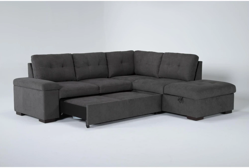 Flinn 103" 2 Piece Convertible Sleeper Sectional With Right Arm Facing Storage Chaise 4 Flinn 103" 2 Piece Convertible Sleeper Sectional With Right Arm Facing Storage Chaise - Image 4