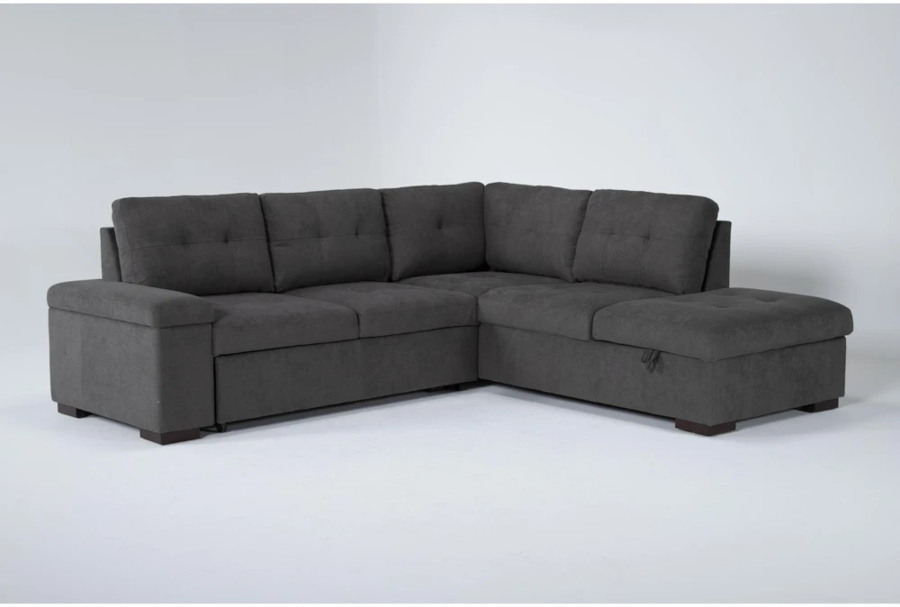 Flinn 103" 2 Piece Convertible Sleeper Sectional With Right Arm Facing Storage Chaise 1 Flinn 103" 2 Piece Convertible Sleeper Sectional With Right Arm Facing Storage Chaise