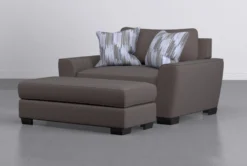 Parker II Chenille 125" Oversized Chair And Ottoman