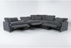 Jolene Dark Grey 134" 6 Piece Power Reclining Modular Sectional With 3 Power Recliner, Console & Ottoman 12 Jolene Dark Grey 134" 6 Piece Power Reclining Modular Sectional With 3 Power Recliner, Console & Ottoman -Living Room Furniture Shop 277333 grey fabric sectional side 19