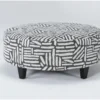Perch II 40" Fabric Charcoal Large Round Ottoman