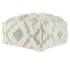 24X24 Gray + Ivory Diamond Fringe Pouf
