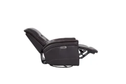 Crew Coffee Leather Power Cordless Swivel Glider Recliner With Power Headrest & USB
