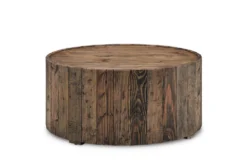 Yuma Round Drum Coffee Table With Wheels