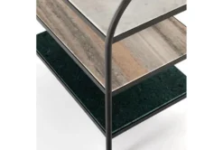 Metal + Marble 3 Tier Accent Table -Living Room Furniture Shop 282307 grey marble nightstand detail 45