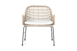 Bandera Outdoor Chair With Cushion Bronze -Living Room Furniture Shop 282444 white rattan accent chair front 03