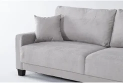 Pascal II Light Gray 91" Queen Convertible Sofa Sleeper -Living Room Furniture Shop 282573 silver fabric futonconvertible sofa bed detail 45