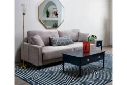 Pascal II Light Gray 91" Queen Convertible Sofa Sleeper -Living Room Furniture Shop 282573 silver fabric futonconvertible sofa bed room 59