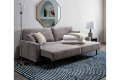 Pascal II Light Gray 91" Queen Convertible Sofa Sleeper -Living Room Furniture Shop 282573 silver fabric futonconvertible sofa bed room 60