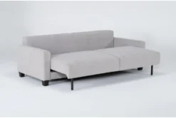 Pascal II Light Gray 91" Queen Convertible Sofa Sleeper -Living Room Furniture Shop 282573 silver fabric futonconvertible sofa bed side 20