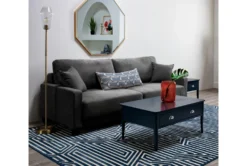 Pascal II Granite 91" Queen Convertible Sofa Sleeper -Living Room Furniture Shop 282574 grey fabric futonconvertible sofa bed room 60