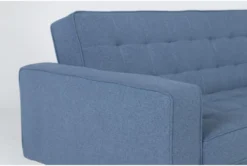 Petula II Blue 85" Convertible Sofa Bed -Living Room Furniture Shop 282576 blue fabric futonconvertible sofa bed detail 44 1