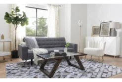 Petula II Slate 85" Convertible Sofa Bed -Living Room Furniture Shop 282577 grey fabric futonconvertible sofa bed room 41 1