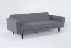 Petula II Slate 85" Convertible Sofa Bed -Living Room Furniture Shop 282577 grey fabric futonconvertible sofa bed v2 side 47 1