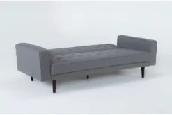 Petula II Slate 85" Convertible Sofa Bed 12 Petula II Slate 85" Convertible Sofa Bed -Living Room Furniture Shop 282577 grey fabric futonconvertible sofa bed v2 side 48