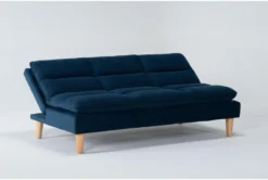 Piper Blue 71" Convertible Sofa Bed -Living Room Furniture Shop 282580 blue fabric futonconvertible sofa bed side 20