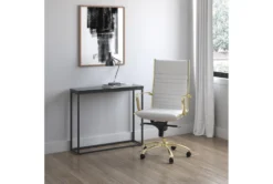 Riley High Gloss Black 35" Console Table With Matte Black Base -Living Room Furniture Shop 282846 black mdf sofa table detail 48