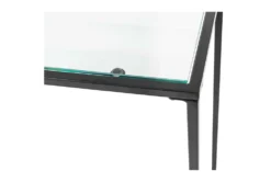 Zola Glass 36" Console Table With Black Base 7 Zola Glass 36" Console Table With Black Base -Living Room Furniture Shop 282861 clear tempered glass sofa table detail 46