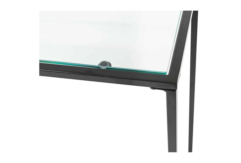 Zola Glass 36" Console Table With Black Base 4 Zola Glass 36" Console Table With Black Base - Image 4
