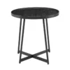 Weldon Black Ash Round End Table With Black Base