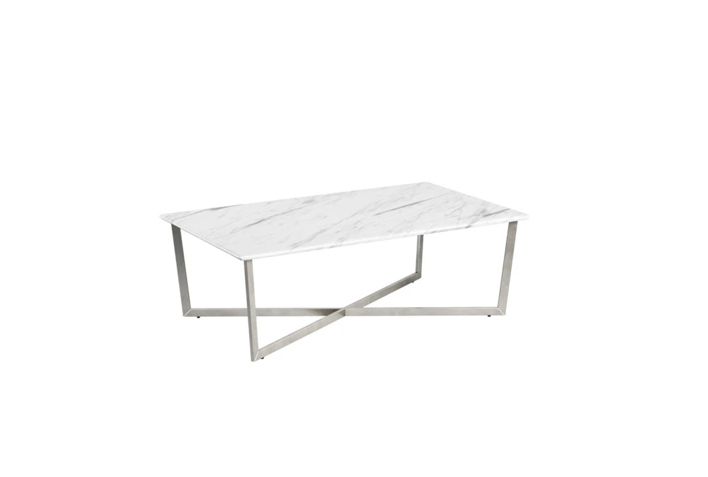 Liv White Faux Marble Coffee Table 2 Liv White Faux Marble Coffee Table - Image 2