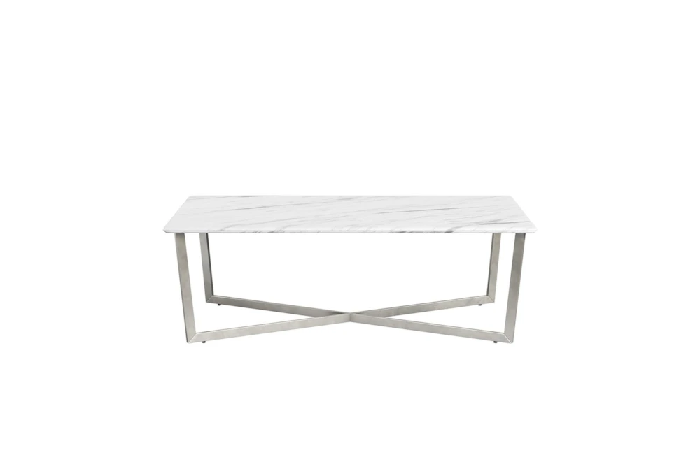 Liv White Faux Marble Coffee Table 1 Liv White Faux Marble Coffee Table
