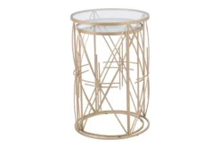 Gold & Clear Side Tables Set Of 2 -Living Room Furniture Shop 283833 clear metal accent table detail 46