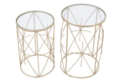 Gold & Clear Side Tables Set Of 2 -Living Room Furniture Shop 283833 clear metal accent table detail 47