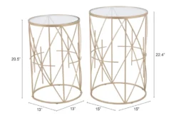 Gold & Clear Side Tables Set Of 2 -Living Room Furniture Shop 283833 clear metal accent table detail 50