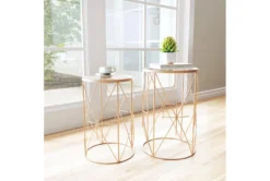 Gold & Clear Side Tables Set Of 2 -Living Room Furniture Shop 283833 clear metal accent table room 85