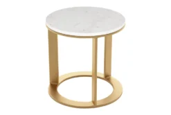 Marble & Circular Gold Base Side Table -Living Room Furniture Shop 283841 white metal accent table detail 46