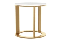 Marble & Circular Gold Base Side Table -Living Room Furniture Shop 283841 white metal accent table detail 47
