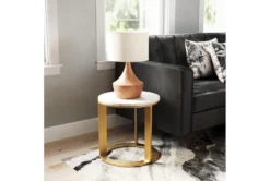 Marble & Circular Gold Base Side Table -Living Room Furniture Shop 283841 white metal accent table room 85